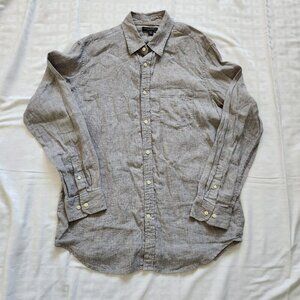 Banana Republic Classic Fit Linen Shirt Mens Large 16-16 1/2 L/S Button Up Gray